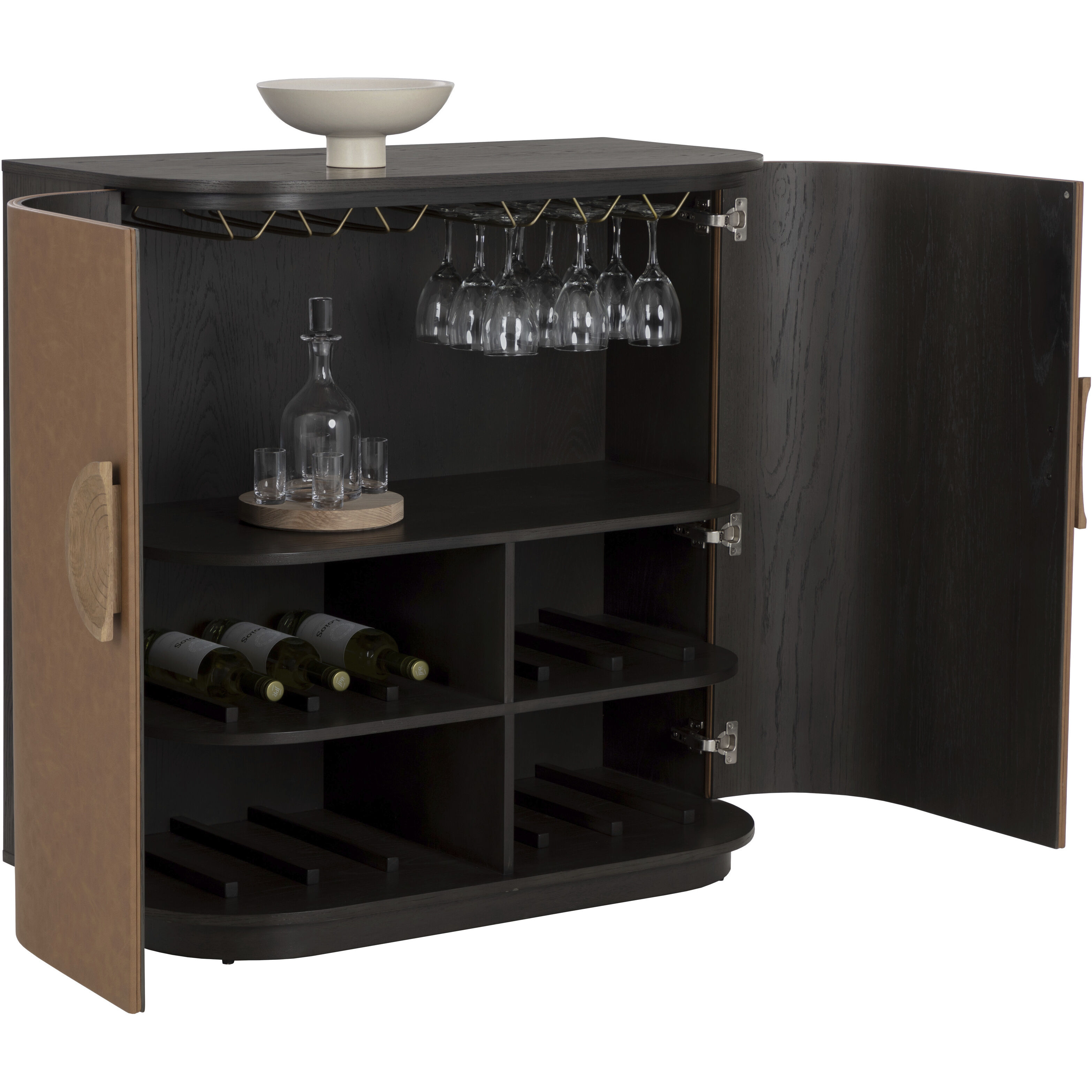 Dresden Cognac / Smoke Grey Bar Cabinet